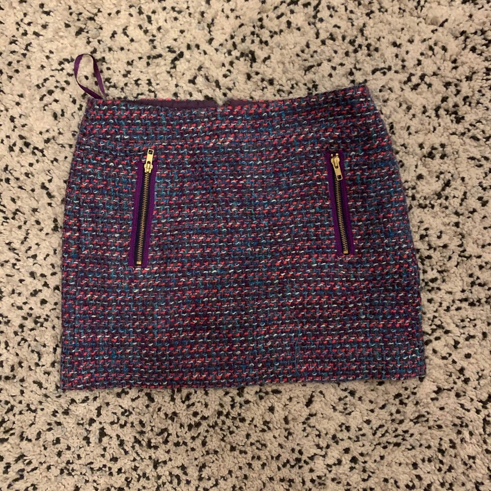 J crew tweed multicolored mini skirt